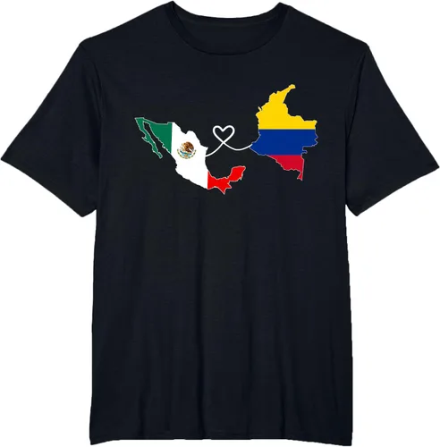 Vista 40 de Camiseta Half Colombian Half Mexican Flag Map DNA Mexico Colombia