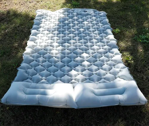 Vista 9 de Colchoneta de dormir inflable con almohada, almohadilla de campamento con bomba de pie incorporada, almohadilla de colchón ligera para acampar
