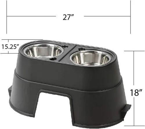 Vista 5 de Taza para comida con elevador para mascotas Ourpets Healthy Pet, Negro