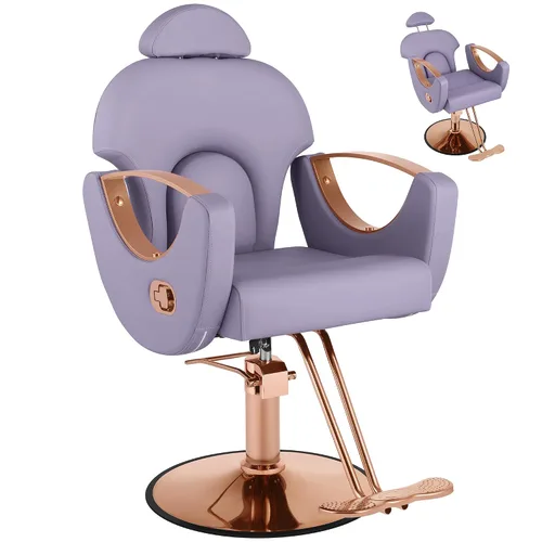 Vista 11 de Silla de peluquero reclinable para estilista Todo negro