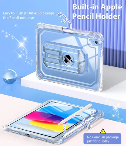 Vista 5 de Cantis Funda para iPad A16 de 11 pulgadas 2025/iPad de 10ª generación 2022 (10.9 pulgadas) con protector de pantalla y soporte para lápices, funda