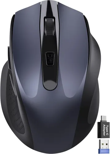 Vista 9 de Ratón inalámbrico para laptop, ratones inalámbricos silenciosos para Negro