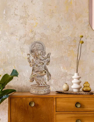 Vista 3 de Suoedd Estatuas de Lord Ganesha Elefante hindú Estatua de Dios Estatua de Dios de Ganesh Indio Ganesh Buda, Escultura de resina hecha a mano