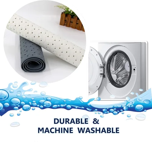 Vista 7 de SafeLand - Tapete antideslizante para baño, ducha, bañera, material TPR, ecológico, sin PVC, lavable a máquina, sin olor, con potentes ventosas