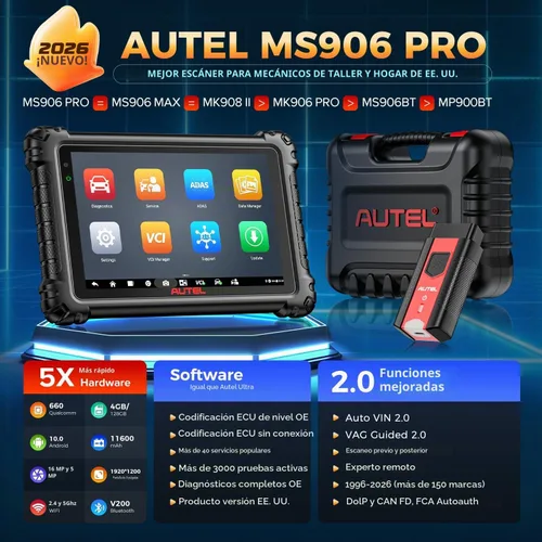Vista 3 de Autel escáner MaxiSys MS906 PRO, servicio bidireccional superior de codificación de ECU 40+ 2026 MS906PRO Same as MS906 MAX Lite of Elite 2 PRO