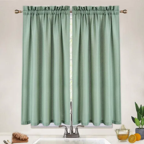 Vista 28 de CAROMIO - Cortina para cocina, cortina texturizada, cortinas para ventana de baño, varios tamaños
