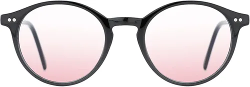 Vista 31 de TIJN Gafas de bloqueo de luz azul para hombres y mujeres, gafas de montura redonda gruesa vintage