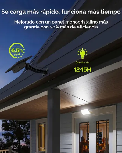 Vista 6 de JACKYLED Luces solares para exteriores, 299 LED, 1000 lúmenes, color negro