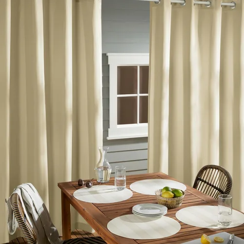 Vista 207 de TOWN & COUNTRY BASICS Cabana Cortinas Sólidas de Peso Pesado para Interiores y Exteriores, Opacidad de Filtrado de Luz con Parte Superior de Ojales