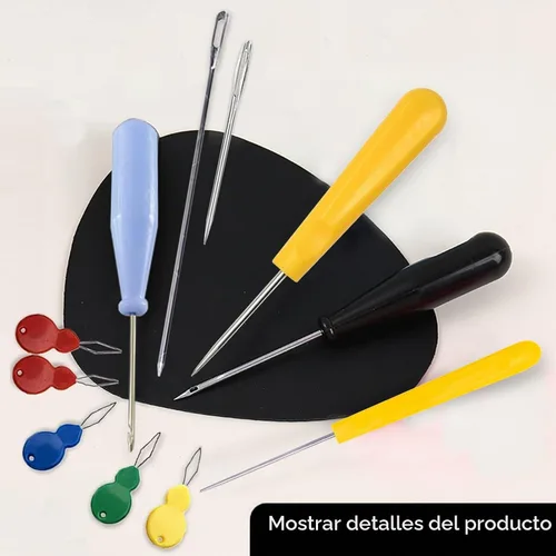 Vista 8 de Kit de 11 Piezas de Agujas para Velas, Herramienta de Inserción de Mecha Moldes Aguja Perforadora con Gancho con Ojo, Aguja para Mechas de Velas