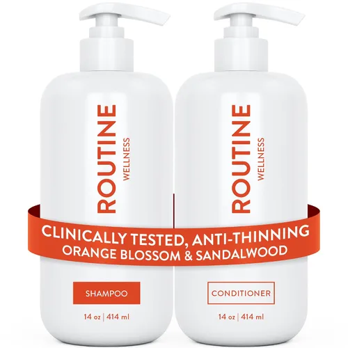 Vista 12 de Routine Wellness Set de champú y acondicionador antiadelgazamiento para el cabello adelgazante, bloqueador de biotina DHT para mujeres y hombres