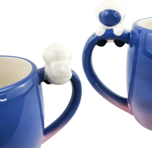 Vista 2 de Taza Lavezee I Love You to the Moon and Back de cerámica con asa, taza grande de café y té de 16 onzas Tazas de regalo