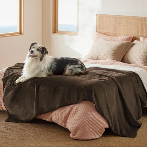 Vista 50 de Bedsure - Mantas impermeables para perros pequeños - Manta de felpa de sherpa con impresión suave lavable para perros y gatos, protector de muebles