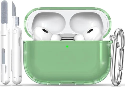 Vista 27 de RFUNGUANGO AirPods Pro Funda Transparente TPU Suave Transparente Blanco