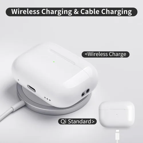 Vista 3 de Funda de carga inalámbrica de repuesto compatible con Airpods Pro de 2ª y 1ª generación (USB-C), funda de carga solo con botón de sincronización