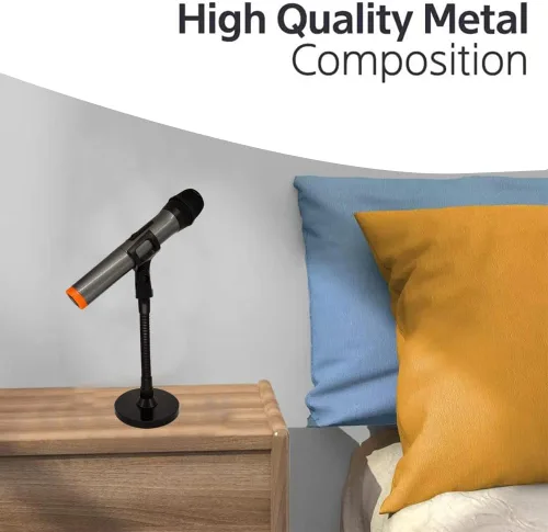 Vista 2 de Soporte de micrófono para montaje de pared de podio con brazo flexible de cuello de cisne de 6 pulgadas, base de contrapeso de 6 pulgadas, soportes
