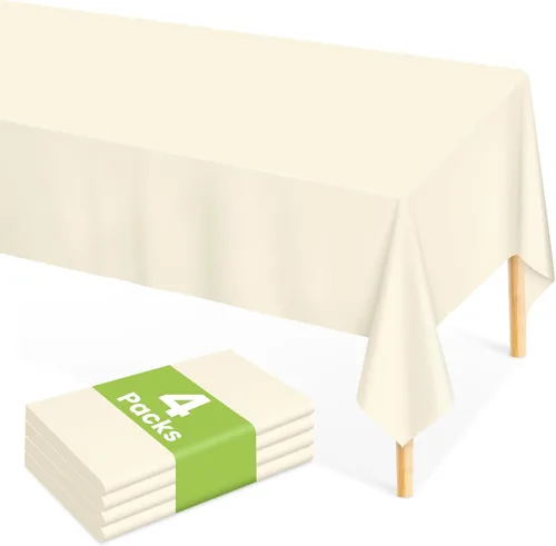 Vista 36 de Mulbozy Mantel de plástico negro desechable 4 unidades, 54 × 108 pulgadas