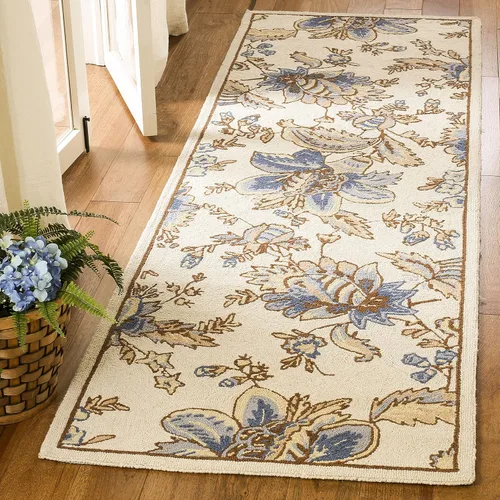 Vista 6 de SAFAVIEH Chelsea Collection - Alfombra decorativa de 1 pies 8 pulgadas x 2 pies 6 pulgadas, color marfil, lana de campo francesa enganchada a mano