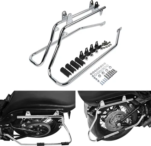 Vista 4 de TCT-MOTORPARTS Juego de soportes de conversión para bolsa de sillín resistente para Harley Softail modelos 1984-2017 Fatboy FLSTF EFI FLSTFI Bad Boy