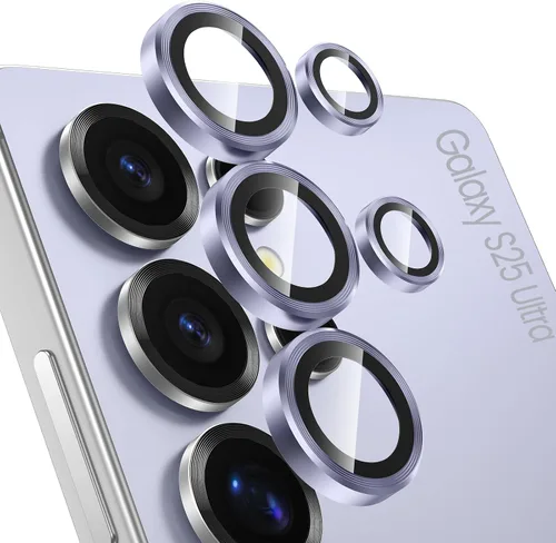 Vista 16 de Tensea Protector de lente de cámara Samsung Galaxy S22 Ultra, protector de pantalla de vidrio templado 9H, anillo individual de metal para S22 Ultra