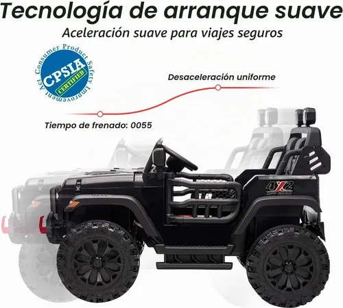 Vista 8 de Hikiddo - Coche eléctrico de 2 plazas, juguete eléctrico de 12 V para niños grandes de 4 a 8 años