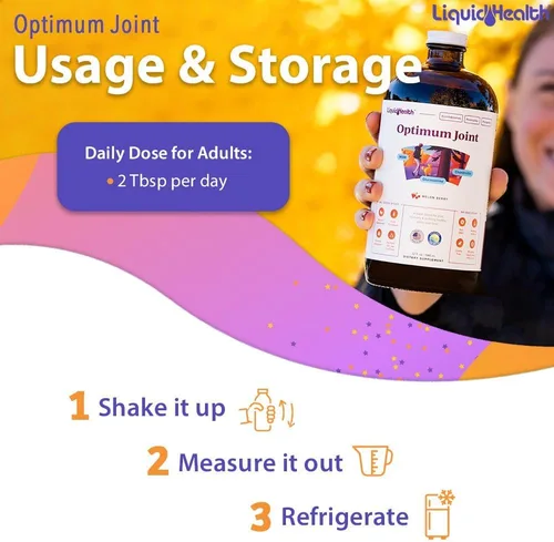 Vista 4 de LIQUIDHEALTH Optimum Suplemento de apoyo articular con glucosamina, condroitina, MSM, ácido hialurónico, vitaminas líquidas de triple fuerza, sin