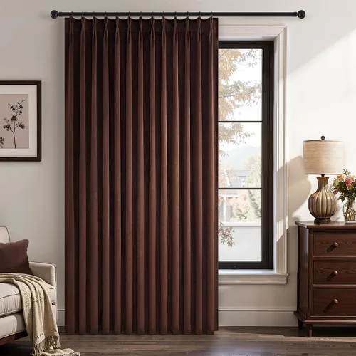 Vista 21 de Cortinas opacas de terciopelo gris pardo de 96 pulgadas de largo, para sala de estar y dormitorio, modernas, elegantes y de lujo, bloqueo de luz