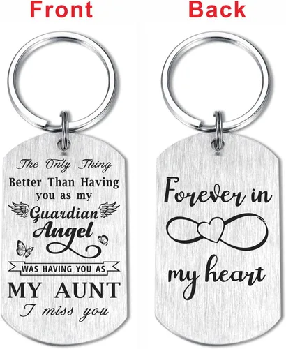 Vista 2 de Laluminter Regalos conmemorativos para hombres y mujeres, llavero de regalo de condolencias, adornos de recuerdo en memoria de seres queridos