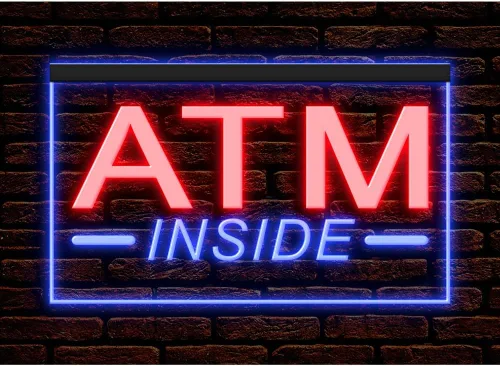 Vista 23 de 120049 ATM Inside 24 Hour Deposit Check Banking Display LED Light Letrero de neón (12 x 8 pulgadas, 16 colores por control remoto)