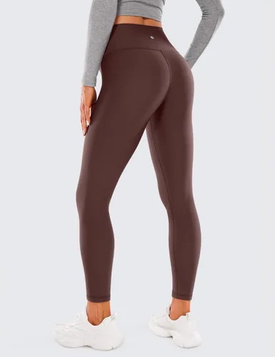 Vista 2 de CRZ YOGA Womens Fleece Lined Soft Leggings 26.5" - Lounge Yoga Winter Warm Water Resistant High Waist Casual Thermal Pants