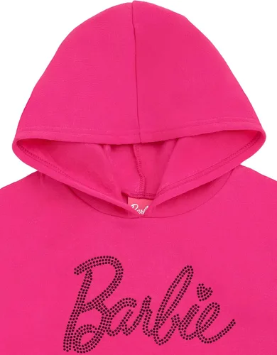 Vista 4 de Barbie Sudadera con capucha de forro polar para niñas pequeñas y grandes
