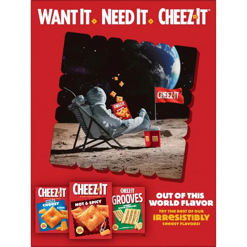 Vista 10 de Cheez-It Galletas de queso, galletas horneadas, aperitivos de oficina y niños, extra tostados, caja de 21 onzas (1 caja)