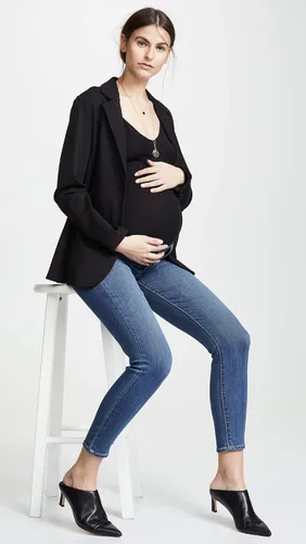 Vista 5 de PAIGE Jeans de maternidad Verdugo de tiro medio ultra ajustados para mujer