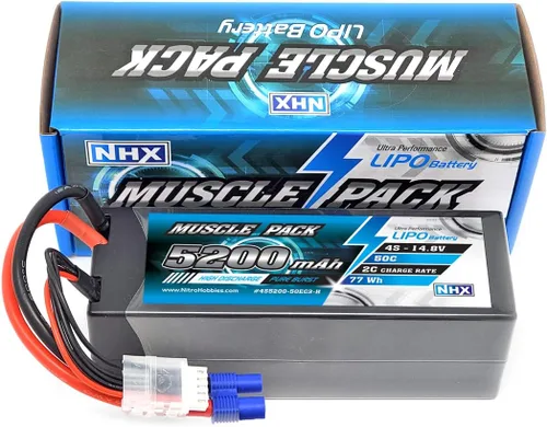 Vista 2 de NHX Muscle Pack 4S 14.8V 5200mAh 50C Estuche Duro Lipo Batería con Conector EC3