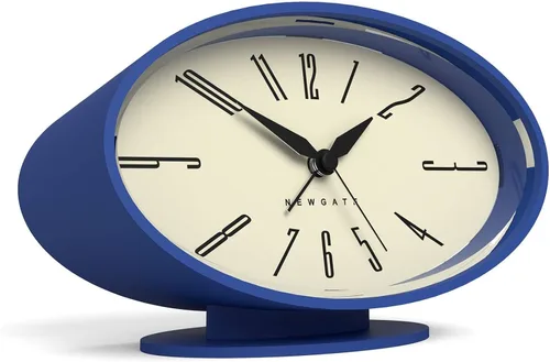 Vista 9 de NEWGATE® Ronnie - Reloj despertador, diseño retro ovalado, acabado de goma suave negro, ideal para mesita de noche, escritorio o estante, accesorio