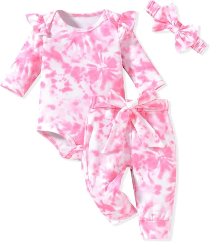 Vista 130 de Aalizzwell Conjunto de mameluco acanalado para bebé recién nacido prematuro para otoño e invierno