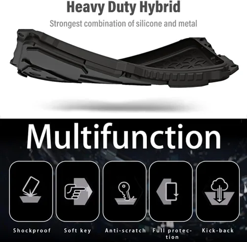 Vista 3 de Armor - Funda protectora para iPhone 13 de grado militar, cubierta de cuerpo completo, parachoques de aluminio, silicona incorporada, a prueba