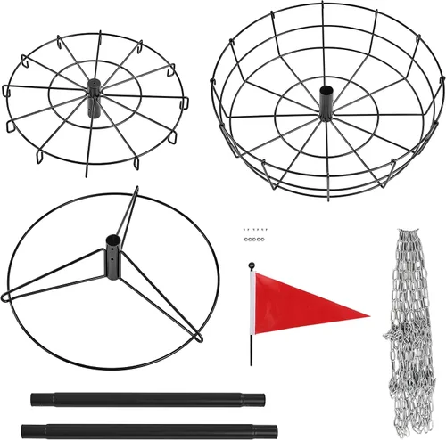 Vista 6 de Yaheetech Cesta de golf de disco portátil para deportes, disco de práctica de 12 cadenas, objetivo de golf, disco de agujero de acero, golfes