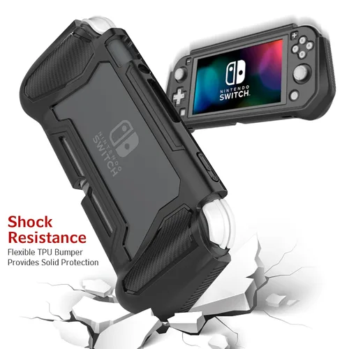Vista 4 de Switch Lite - Funda protectora compatible con Nintendo Switch Lite, Kmasic de protección resistente de cuerpo completo, protector de pantalla