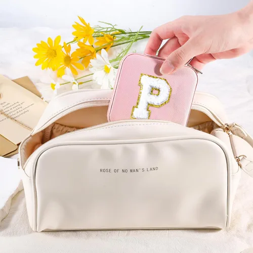 Vista 7 de URSKYTOUS Joyero pequeño de viaje con joyero con inicial, mini organizador de joyas para mujeres, portátil, personalizado, adolescente, niñas