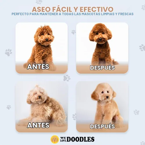Vista 5 de Toallitas para guantes de mascotas para perros, limpieza de doble cara