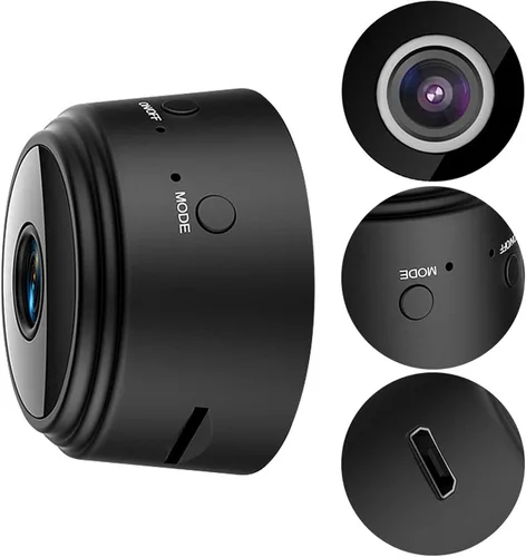 Vista 7 de Mini cámara A9, cámara IP HD 1080P con cubierta trasera magnética, mini videocámara de seguridad para el hogar, cámara de videovigilancia micro Negro