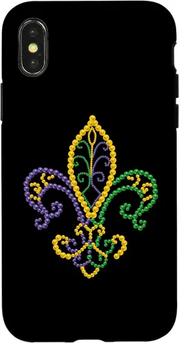 Vista 4 de Funda para iPhone 15 Mardi Gras Fleur De Lis Beads Carnival 2023 Mardi Gras Party Case
