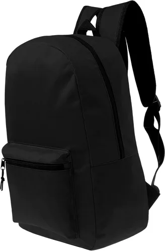 Vista 9 de Mochilas escolares de 17 pulgadas para niños, mochilas a granel para estudiantes de primaria, media y secundaria en varios colores, Negro