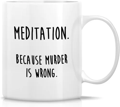 Vista 9 de Retreez Taza divertida – Namaste Namastay Home with My Dog Dogs Lover Meditación Yoga 11 Oz Tazas de café de cerámica – Divertido, sarcasmo