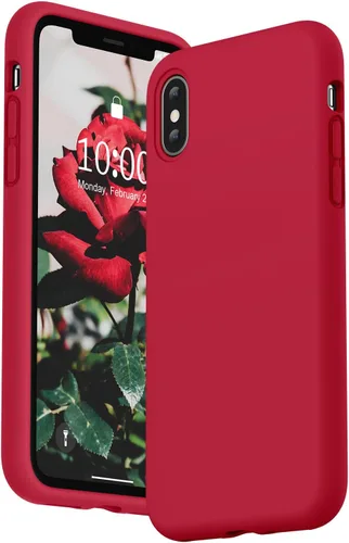 Vista 12 de SURPHY Diseñada para iPhone Xs y iPhone X con forro de microfibra, funda gruesa de silicona líquida para iPhone X XS de 5.8 pulgadas, color rosa bebé