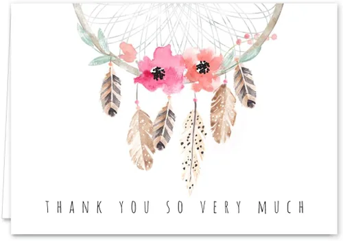 Vista 7 de Boho Spirit tarjeta de agradecimiento surtidas – Set de 36 interior en blanco – 6 Diseños interior en blanco – de tarjetas con sobres blancos