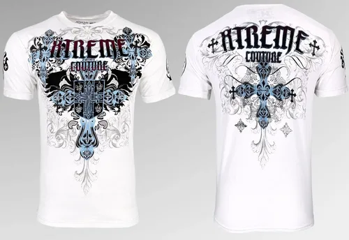 Vista 2 de Xtreme Couture por Affliction Men T-Shirt Classic Crest Biker MMA Gym S-4X $40