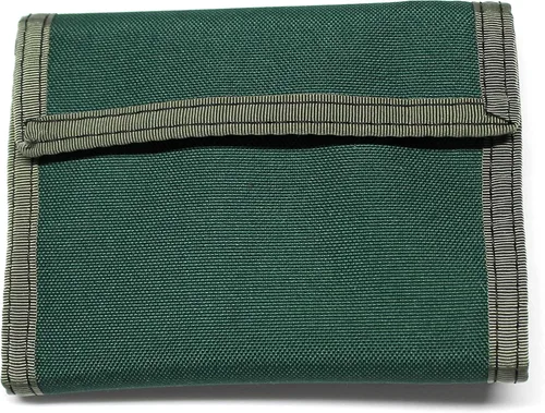 Vista 4 de Billetera de nailon con bolsillo para monedas con cremallera, Verde, Billetera plegable