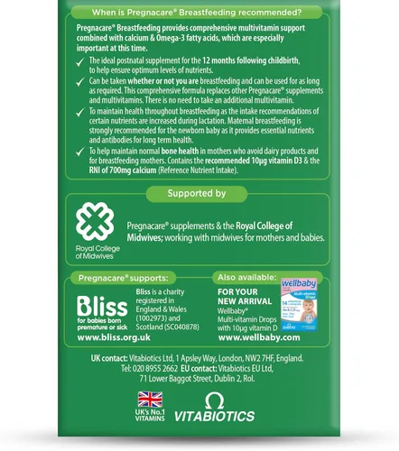 Vista 5 de Vitabiotics - Pregnacare - Lactancia materna - 84 Tabletas